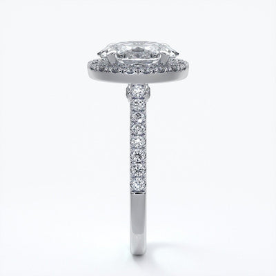 Blair Engagement Ring oval diamond band halo plat