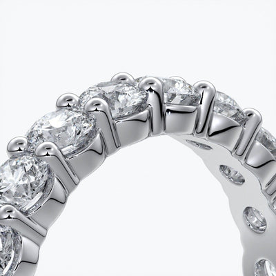 Cassandra Wedding ring scalloped diamond band 2 claws 3mm platinum
