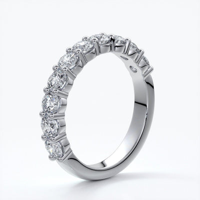 Cassandra Wedding ring scalloped diamond band 2 claws 3mm platinum