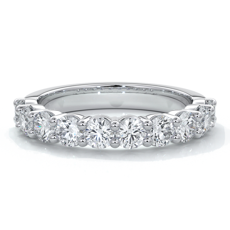 Cassandra Wedding ring scalloped diamond band 2 claws 3mm platinum