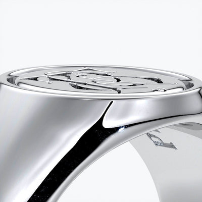 Dean Wedding rings crest ring monogram platinum