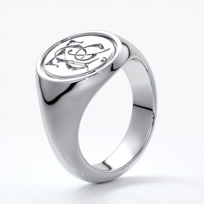Dean Wedding rings crest ring monogram platinum