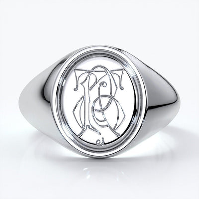 Dean Wedding rings crest ring monogram platinum