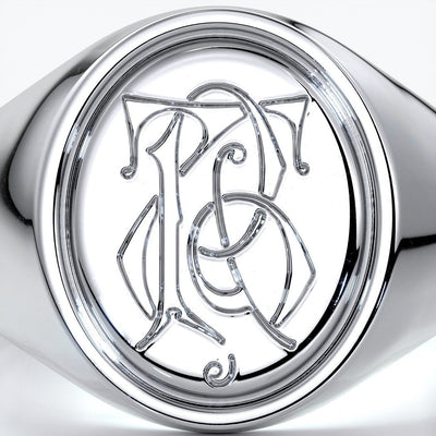 Dean Wedding rings crest ring monogram platinum