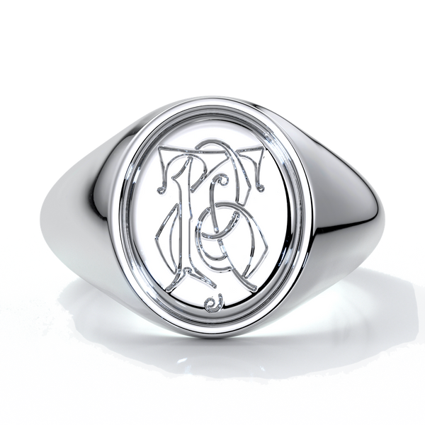 Dean Wedding rings crest ring monogram platinum