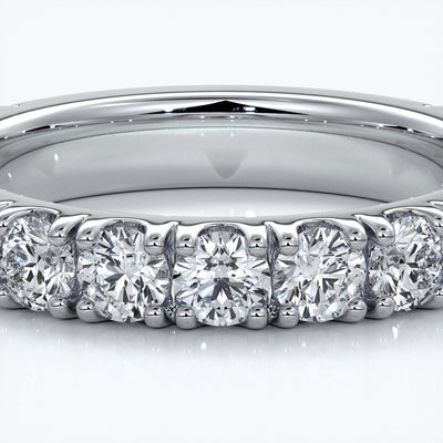 Harlow Wedding ring brilliant cut scalloped etenity 1.8mm 18ct white gold