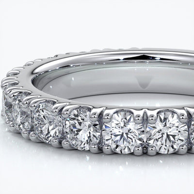 Harlow Wedding ring brilliant cut scalloped etenity 1.8mm 18ct white gold