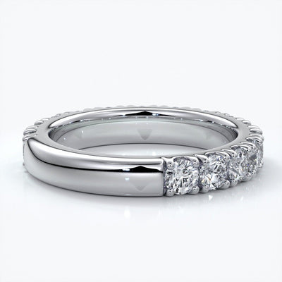 Harlow Wedding ring brilliant cut scalloped etenity 1.8mm 18ct white gold