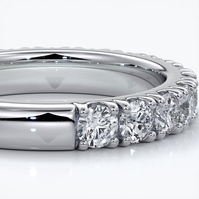 Harlow Wedding ring brilliant cut scalloped etenity 1.8mm 18ct white gold