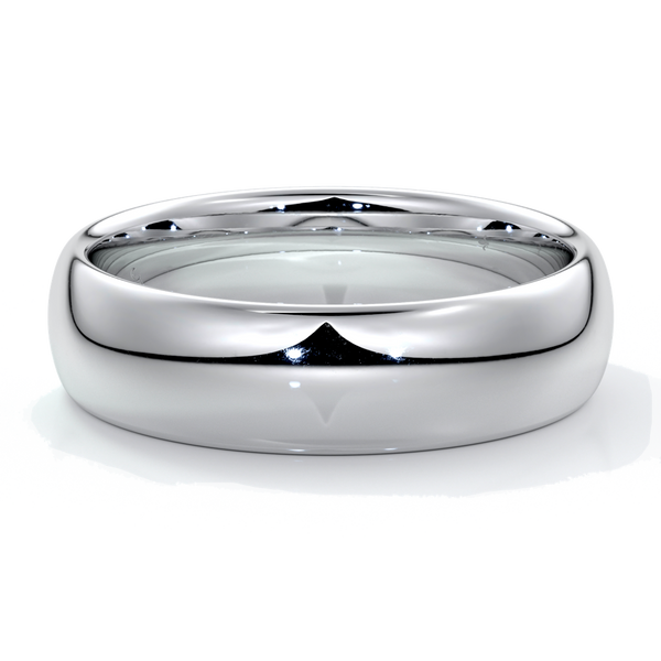 Jack Wedding ring 6mm comfort round mens band 18ct white gold
