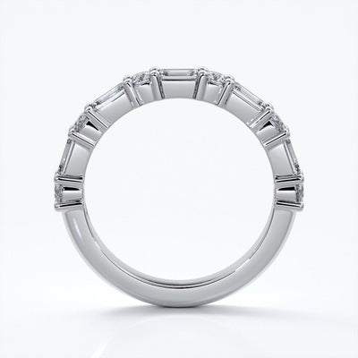 Jessica Wedding ring large round diamonds baguette 18ct white gold