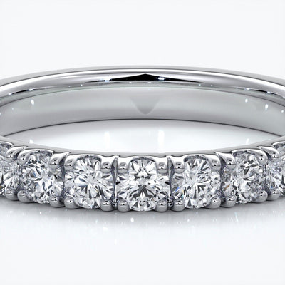 Laura Wedding ring brilliant cut scalloped 2mm 18ct white gold