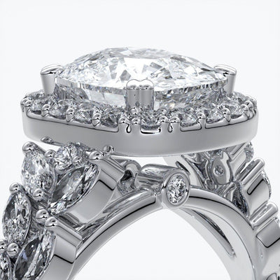 Lauren Wedding ring sapphire diamond cathedral diamond band 18ct white gold