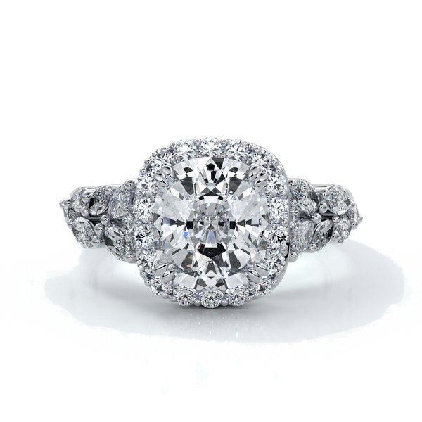 Lauren Wedding ring sapphire diamond cathedral diamond band 18ct white gold