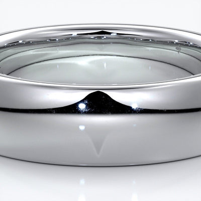 Luke Wedding ring 6mm medium round mens band 18ct white gold