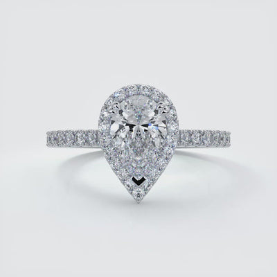 Pear Halo Engagement Ring - Alice