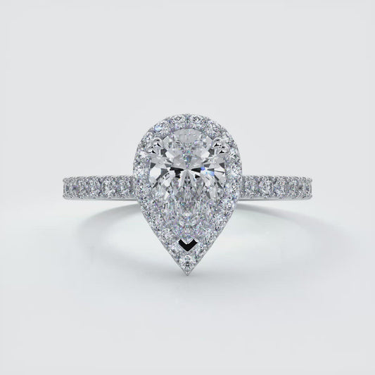 Pear Halo Engagement Ring - Alice