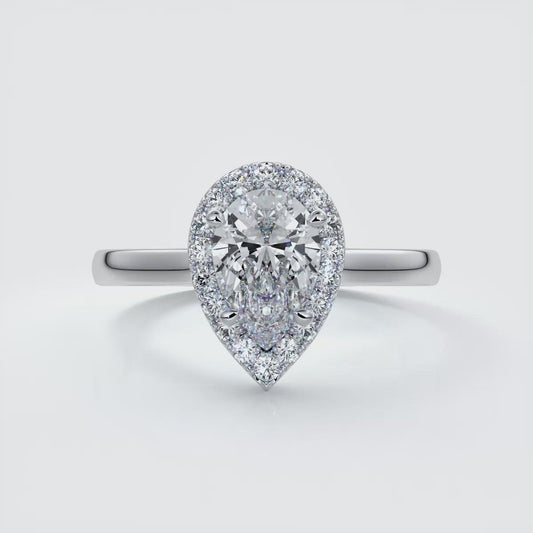 Pear Halo Engagement Ring - Amelia