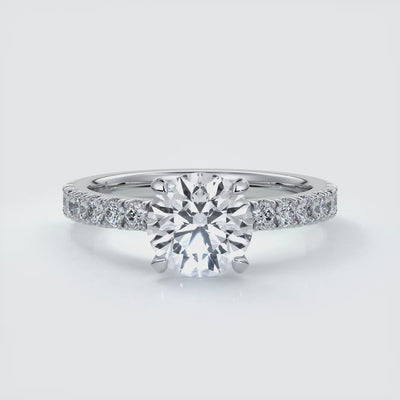 2.0 Carat round 4 claw, Non cathedral