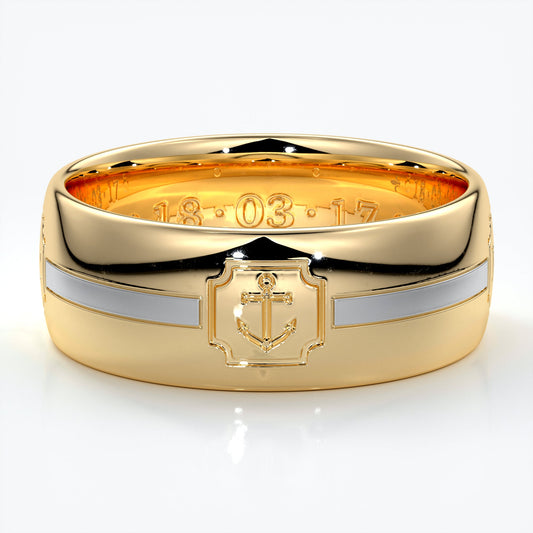 Platinum men's wedding band with 8mm thickness and rounded profile