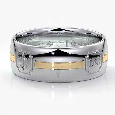 Platinum men's wedding band with 8mm thickness and rounded profile