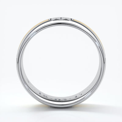 Platinum men's wedding band with 8mm thickness and rounded profile