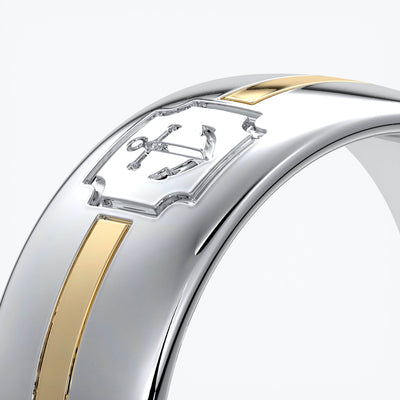 Platinum men's wedding band with 8mm thickness and rounded profile