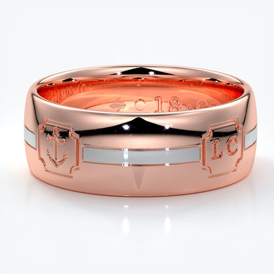 Platinum men's wedding band with 8mm thickness and rounded profile