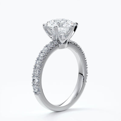 Classic six claw diamond band 2.0ct