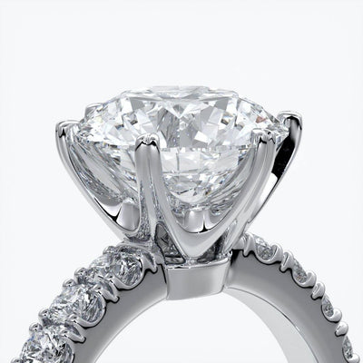 Classic six claw diamond band 2.0ct