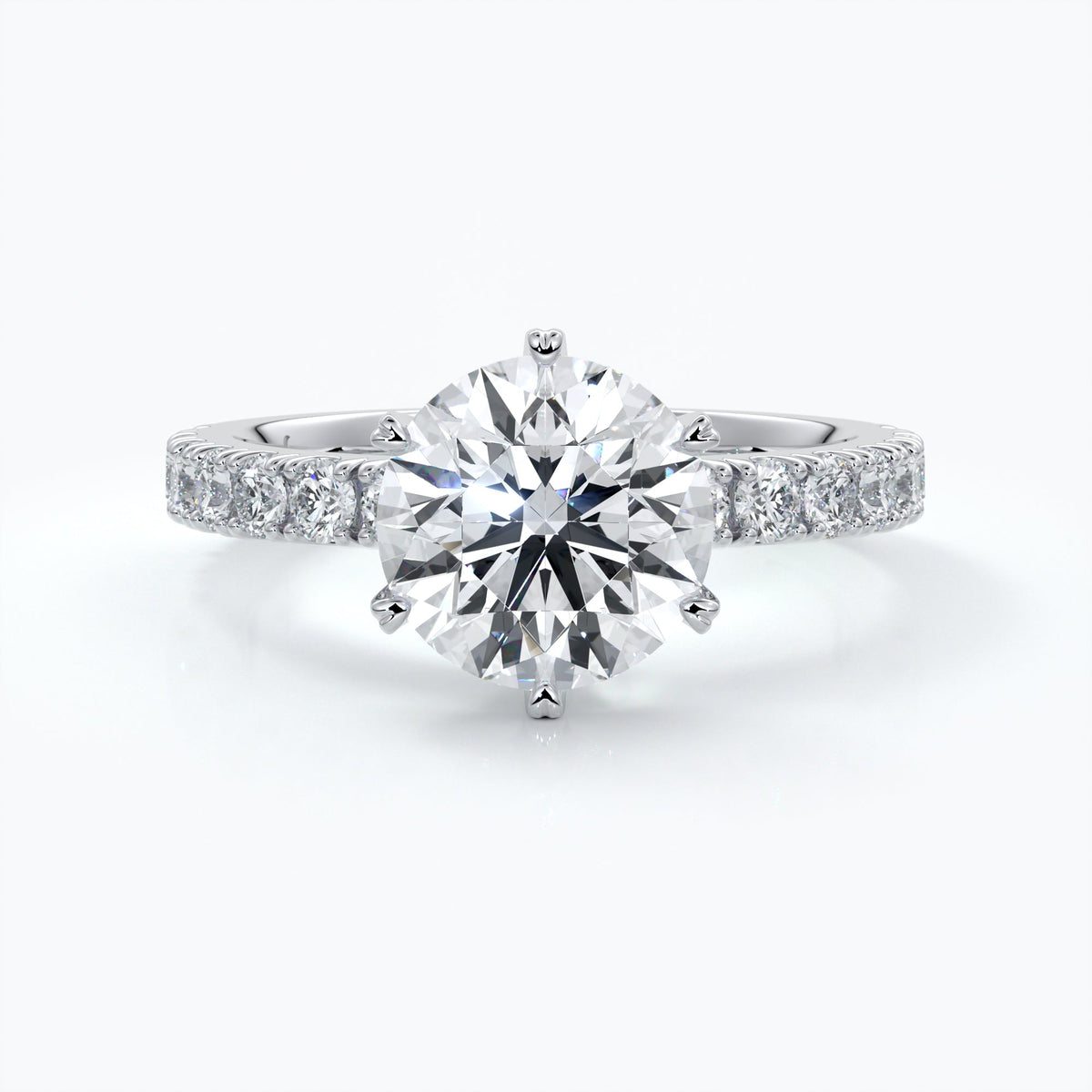 Classic six claw diamond band 2.0ct