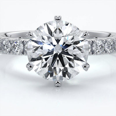 Classic six claw diamond band 2.0ct