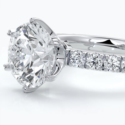 Classic six claw diamond band 2.0ct