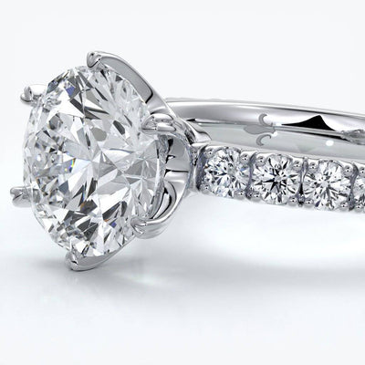 Classic six claw diamond band 2.0ct
