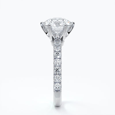 Classic six claw diamond band 2.0ct