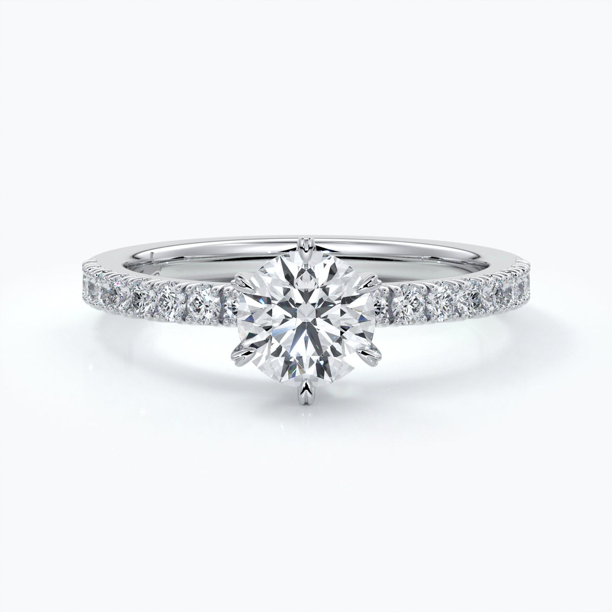 Classic six claw diamond band 1.0ct