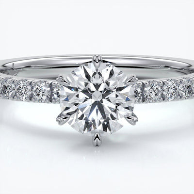 Classic six claw diamond band 1.0ct
