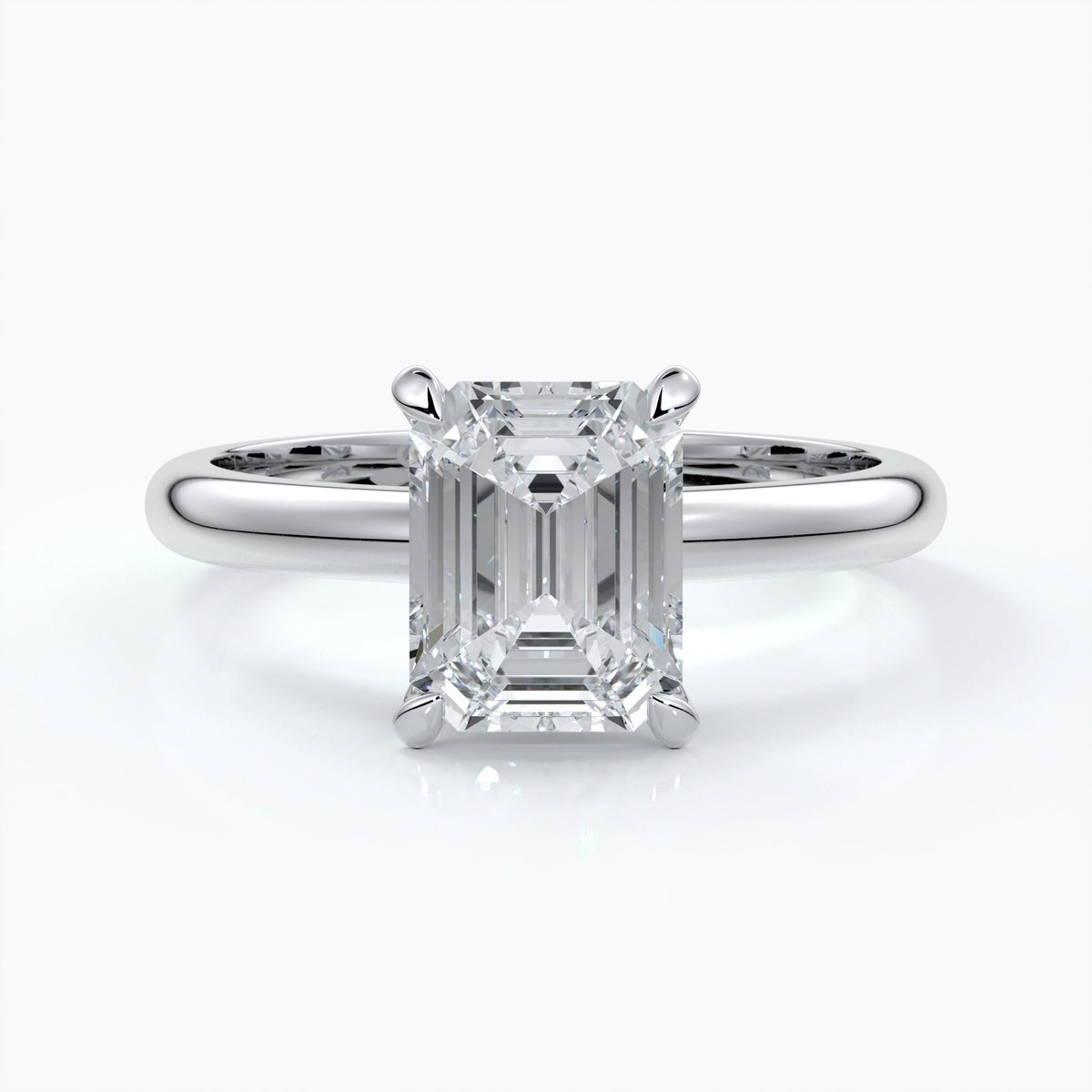 2.0 Carat emerald cut solitaire
