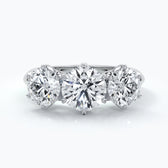 Platinum trilogy diamond ring with six claw setting
