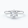 Platinum diamond ring with six claws