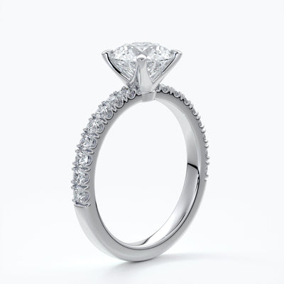 2.0 Carat round 4 claw, Non cathedral