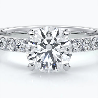 2.0 Carat round 4 claw, Non cathedral