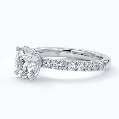 2.0 Carat round 4 claw, Non cathedral