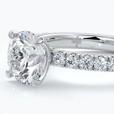 2.0 Carat round 4 claw, Non cathedral