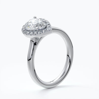 Pear Halo Engagement Ring - Amelia