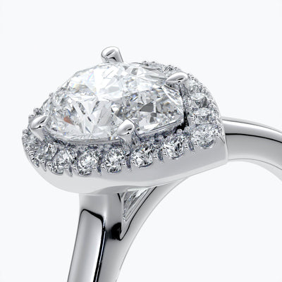 Pear Halo Engagement Ring - Amelia