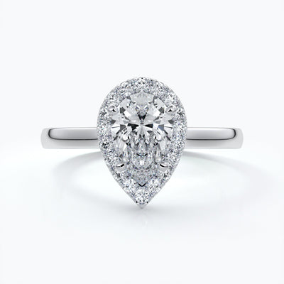 Pear Halo Engagement Ring - Amelia