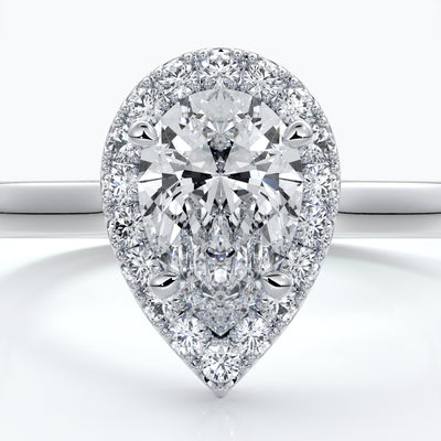 Pear Halo Engagement Ring - Amelia