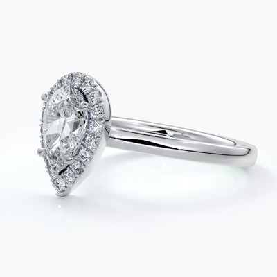 Pear Halo Engagement Ring - Amelia