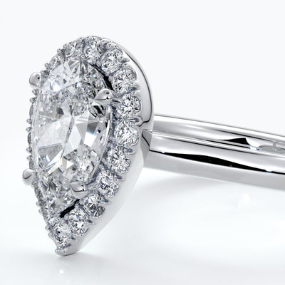 Pear Halo Engagement Ring - Amelia